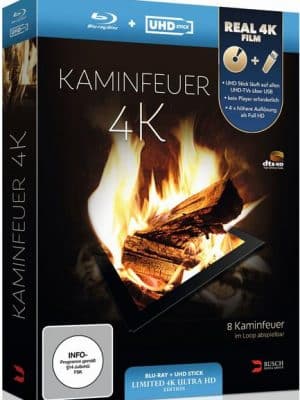 Kaminfeuer 4K - 8 Kaminfeuer - UHD Edition  Limited Edition (+ UHD Stick in Real 4K)